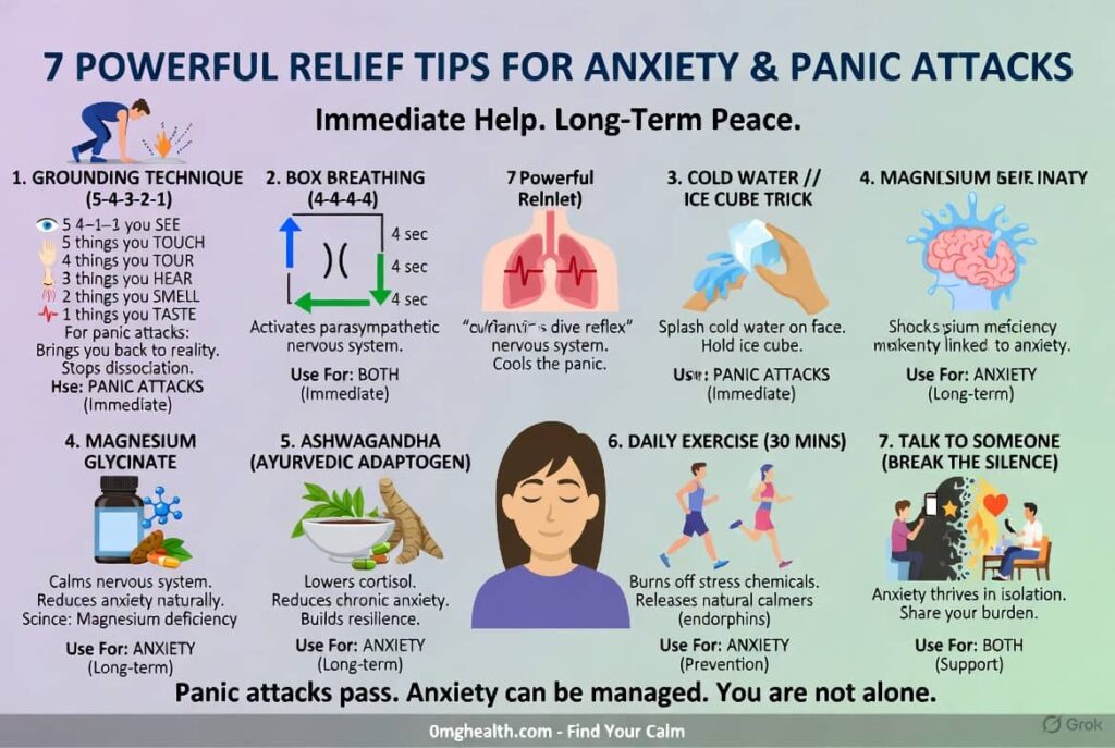 Anxiety diet chart — magnesium omega-3 B12 foods aur anxiety triggers avoid karo infographic