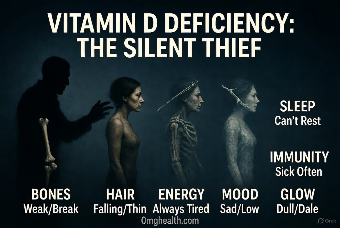 Vitamin D Deficiency in Women Vitamin D deficiency ke early symptoms jaise thakan, body pain aur weakness se pareshan mahila