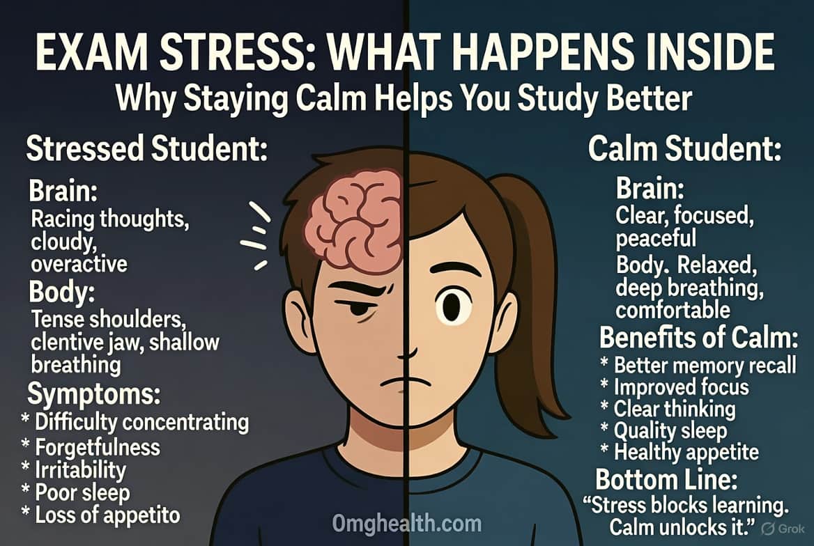 exam stress management tips for students studying calmly after reducing exam anxiety