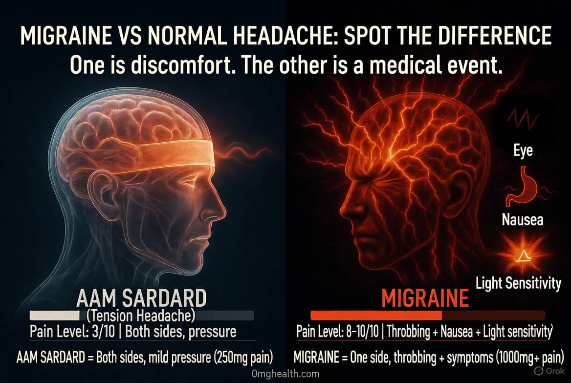 Migraine Aur Aam Sardard Mein Farq — 7 Dangerous Signs Aur Powerful Relief Tips