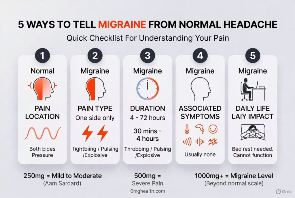 Migraine triggers aur diet chart — kya khayein kya avoid karein infographic