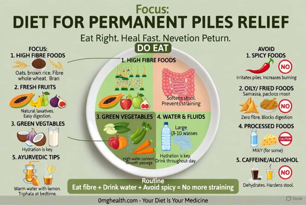 Piles ka permanent ilaj Ayurvedic — triphala isabgol aloe vera neem infographic