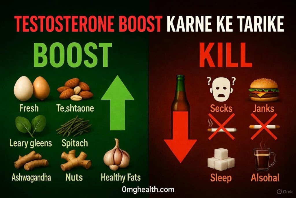 20s se 50+ age tak mardon mein testosterone level change aur uske solution jaise workout, healthy diet aur medical checkup