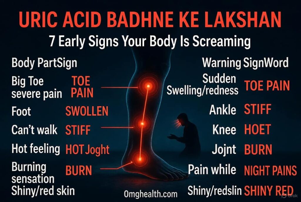 Ayurvedic body map showing 7 red joint pain points connected by vines to herbal remedies including Giloy, ginger, castor leaf, turmeric, neem, and Triphala.