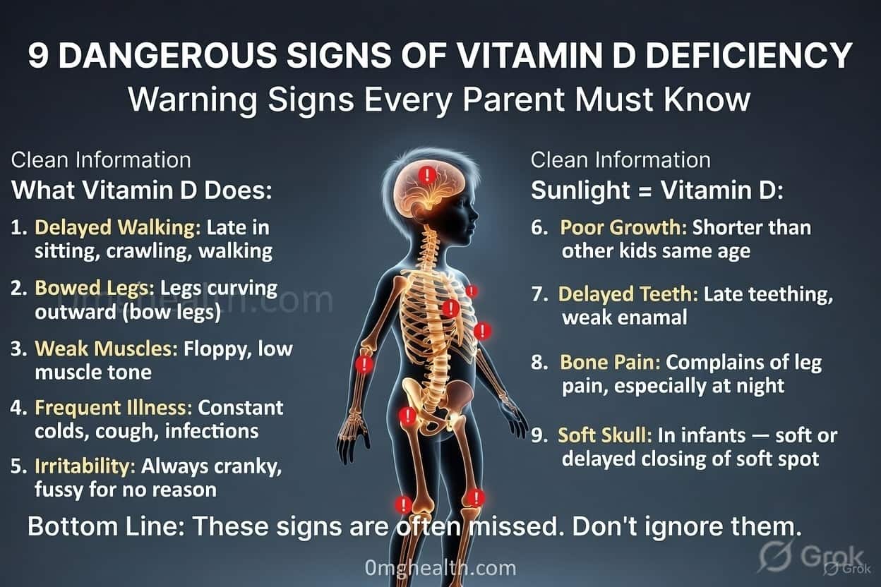 Bacchon mein Vitamin D ki kami ke lakshan jaise kamzor haddiyan aur thakan