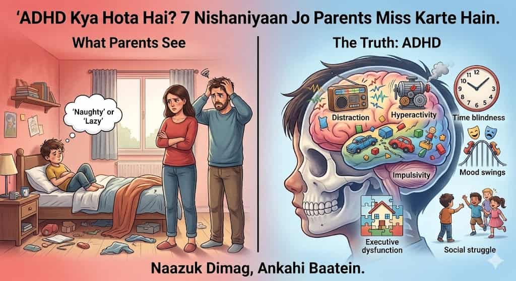ADHD kya hota hai — bachon ke 7 lakshan diagnosis diet parenting complete Hindi guide
