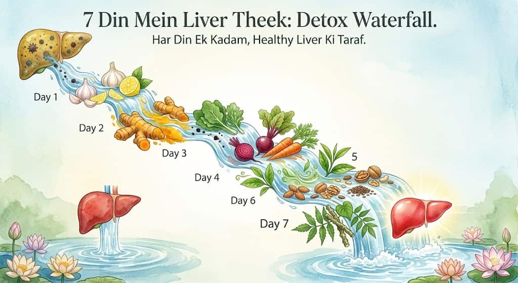 Fatty liver diet plan ā 7 din ka complete Indian chart.
