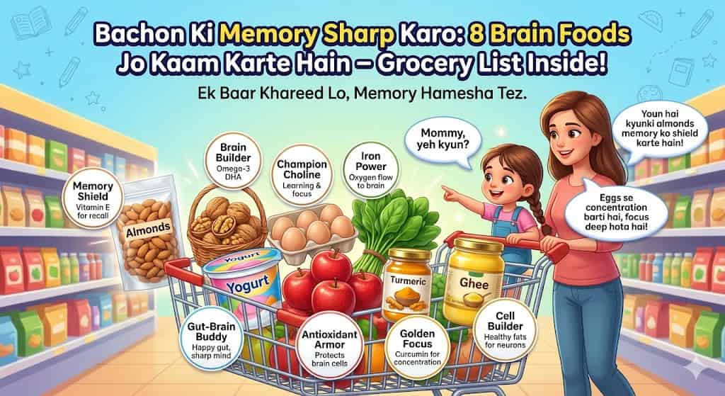 bachon ke liye brain foods hindi meal plan — age wise daily diet chart memory ke liye