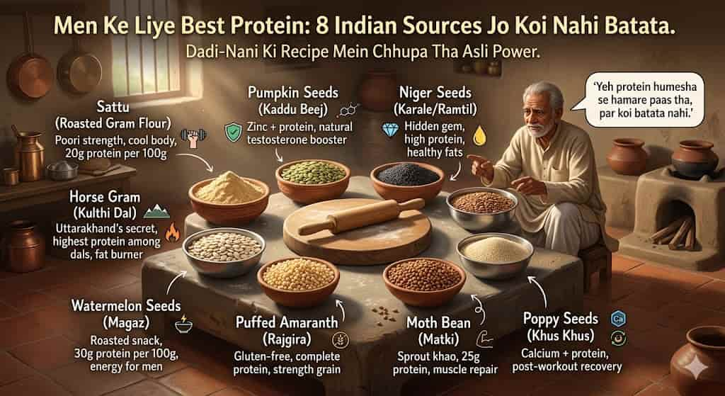 men ke liye best protein sources hindi — 8 Indian options anda dal paneer chicken