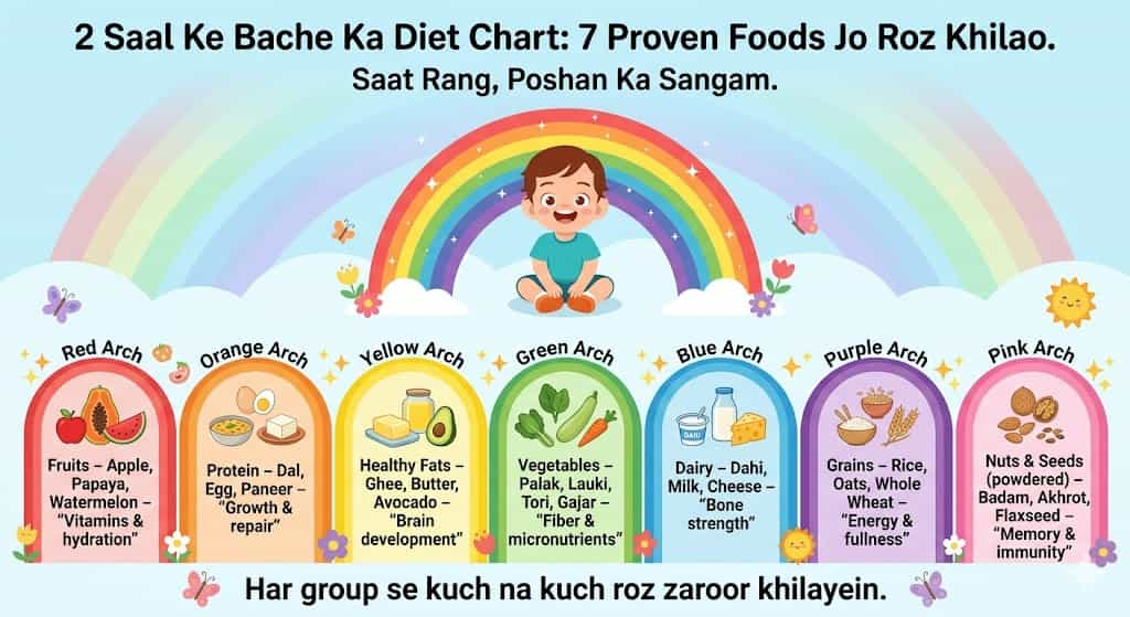 2 saal ke bache ka diet chart hindi weekly meal plan — subah dopahar raat ka khana