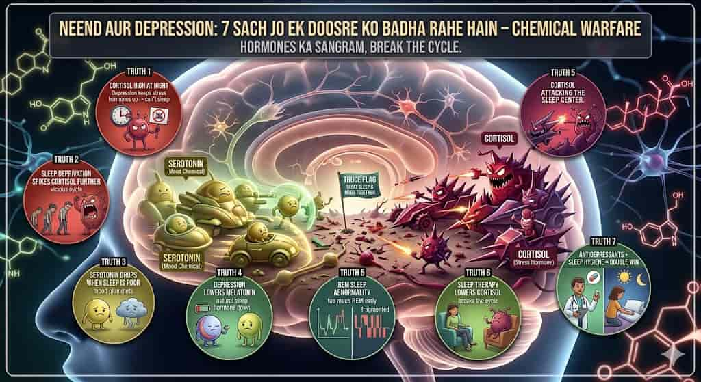 depression aur neend ka connection hindi — 7 bidirectional links sleep architecture chart