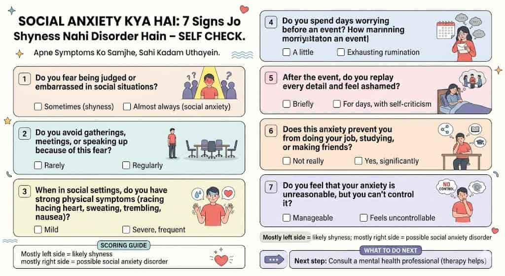 social anxiety kya hoti hai hindi treatment CBT exposure hierarchy self-help