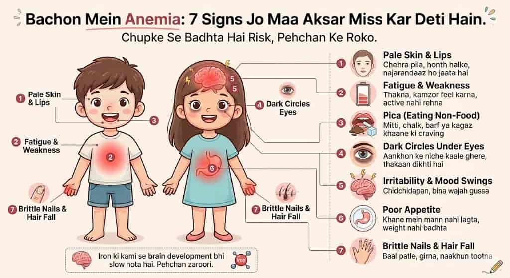 bachon mein anemia signs hindi — 7 warning signs jo maa aksar miss kar deti hain