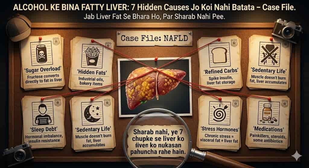 alcohol ke bina fatty liver kyun hota hai hindi reversal protocol diet exercise