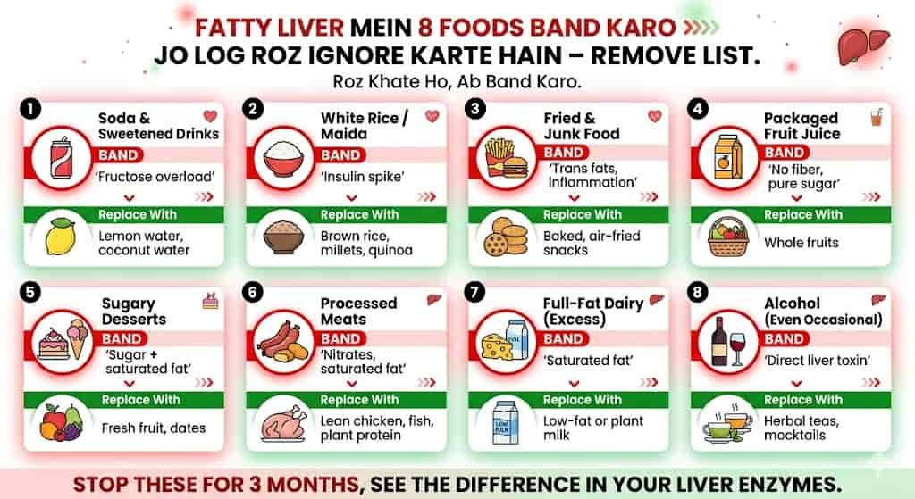 fatty liver mein kya nahi khana chahiye hindi Indian kitchen guide — puri to roti samosa to chana