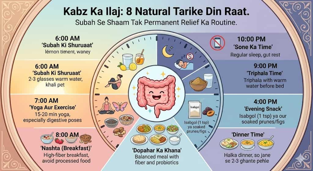 kabz ka permanent ilaj hindi — 8 natural tarike jo root cause theek karte hain