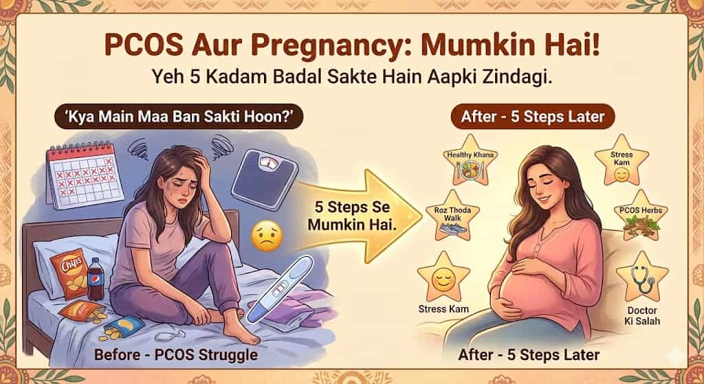 PCOS mein pregnancy mumkin hai — 5 proven steps jo ovulation restore karein.
