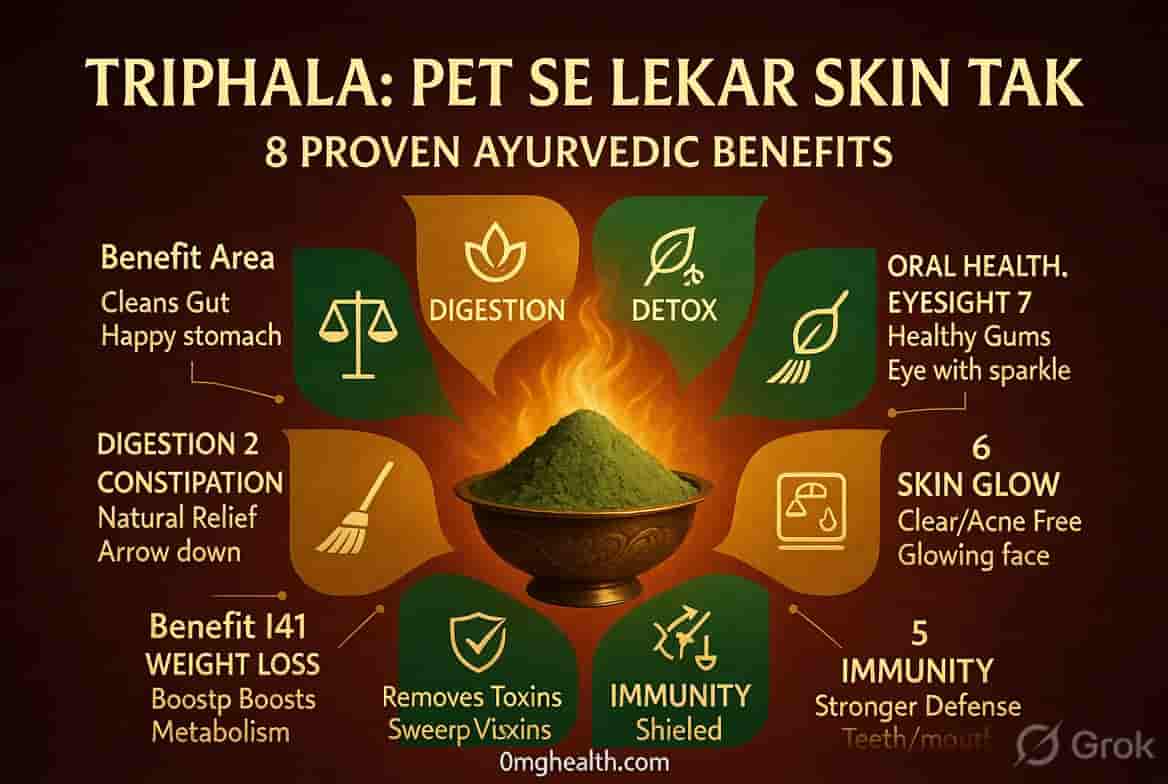 Triphala ke fayde — harad baheda amla teen phal complete Hindi guide