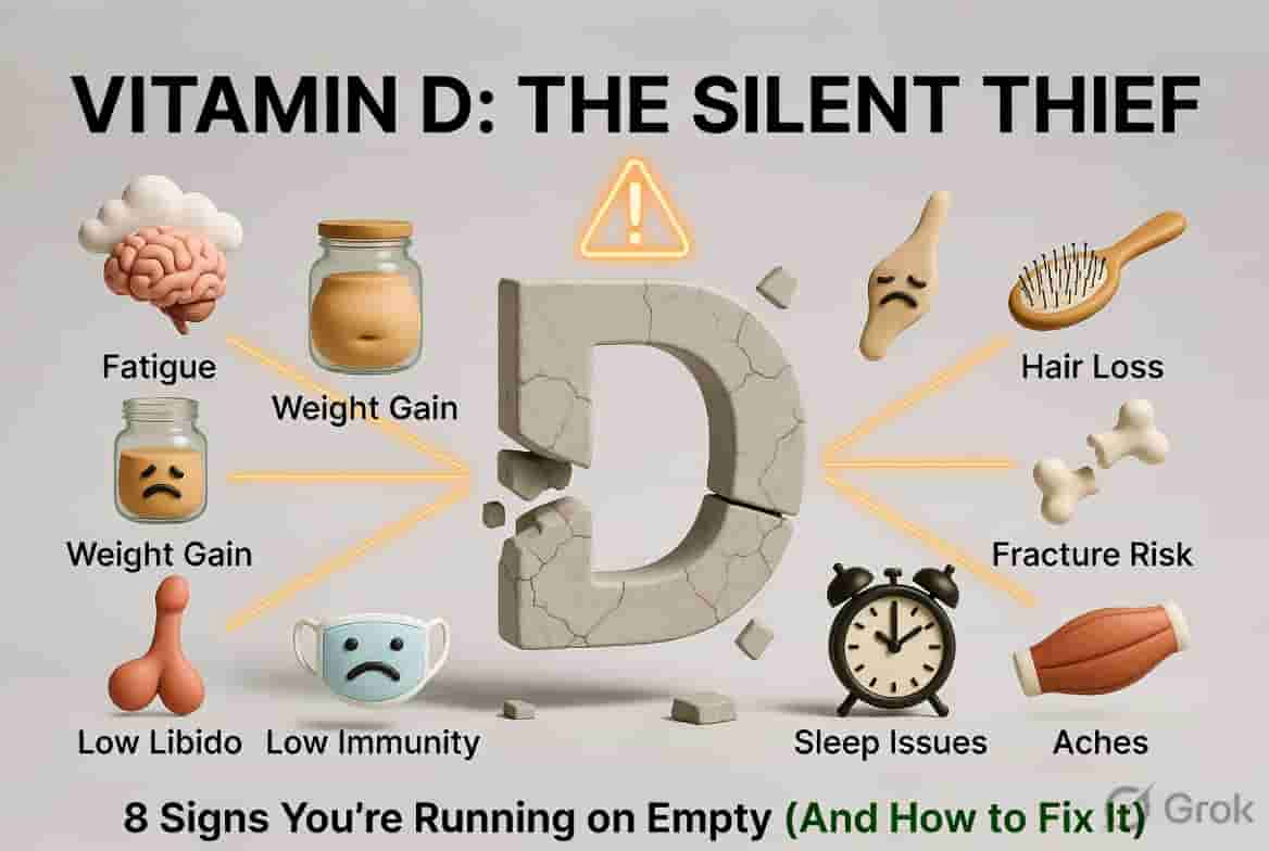 Men mein Vitamin D deficiency — 8 lakshan thakaan testosterone muscle complete Hindi guide
